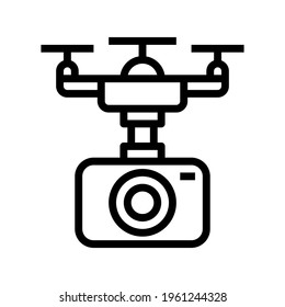 Icon Drone Camera With Style Outline
