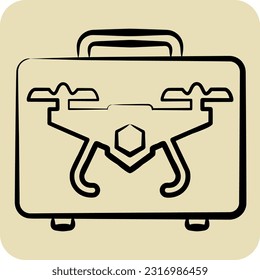 Icon Drone Case. related to Drone symbol. hand drawn style. simple design editable. simple illustration