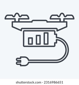 Icon Drone Charging. related to Drone symbol. line style. simple design editable. simple illustration