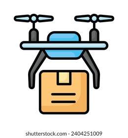 An icon of drone delivery, drone delivery service vector design