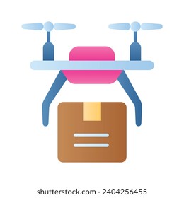 An icon of drone delivery, drone delivery service vector design