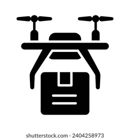 An icon of drone delivery, drone delivery service vector design