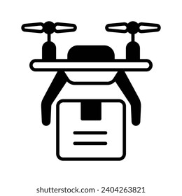 An icon of drone delivery, drone delivery service vector design
