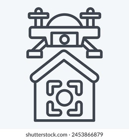 Icon Drone Location. related to Drone symbol. line style. simple design illustration