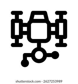 Icono de dron con contorno de estilo