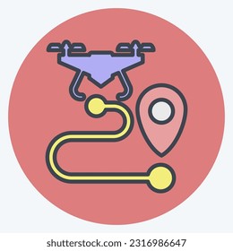 Icon Drone Tracking. related to Drone symbol. color mate style. simple design editable. simple illustration