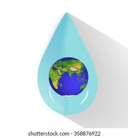 icon of drop with earth