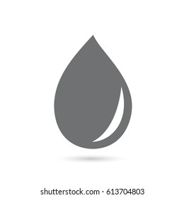 Icon of a drop of gray water on a white background.
