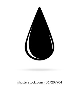 Icon drop of oil on a white background with shadow
