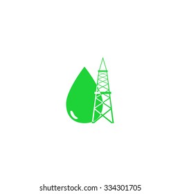 Icon drop of oil and tower.
