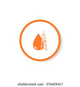 Icon drop of oil and tower.