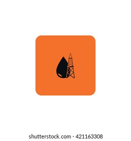 Icon drop of oil and tower.