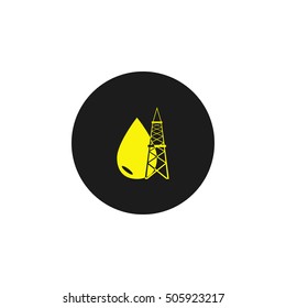 Icon drop of oil and tower.