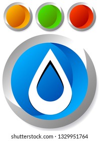 Icon with drop  shape. Water or other liquid, fluid drop shape