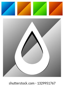 Icon with drop  shape. Water or other liquid, fluid drop shape