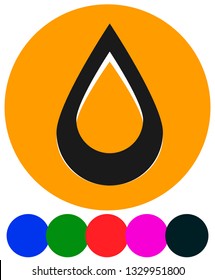 Icon with drop  shape. Water or other liquid, fluid drop shape