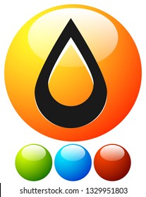 Icon with drop  shape. Water or other liquid, fluid drop shape
