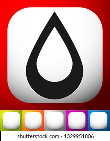 Icon with drop  shape. Water or other liquid, fluid drop shape