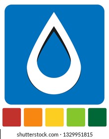 Icon with drop  shape. Water or other liquid, fluid drop shape