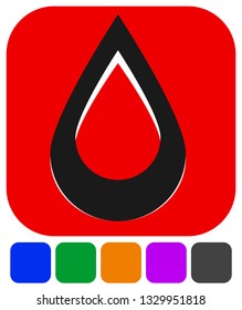 Icon with drop  shape. Water or other liquid, fluid drop shape