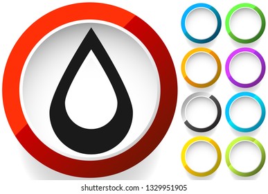 Icon with drop  shape. Water or other liquid, fluid drop shape