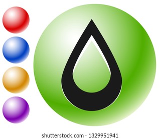 Icon with drop  shape. Water or other liquid, fluid drop shape