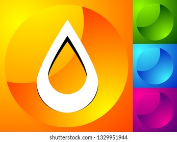 Icon with drop  shape. Water or other liquid, fluid drop shape