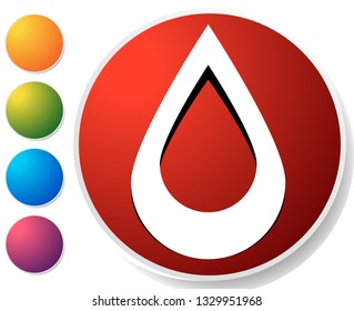 Icon with drop  shape. Water or other liquid, fluid drop shape