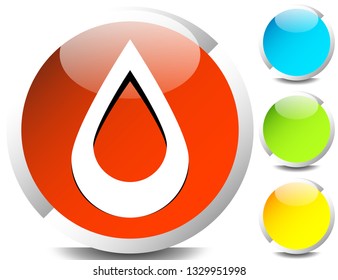 Icon with drop  shape. Water or other liquid, fluid drop shape