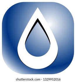 Icon with drop  shape. Water or other liquid, fluid drop shape