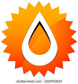 Icon with drop  shape. Water or other liquid, fluid drop shape