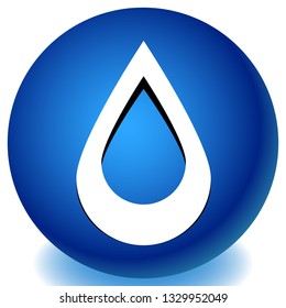 Icon with drop  shape. Water or other liquid, fluid drop shape