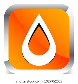 Icon with drop  shape. Water or other liquid, fluid drop shape