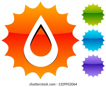 Icon with drop  shape. Water or other liquid, fluid drop shape