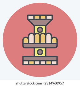Icon Drop Tower. related to Amusement Park symbol. color mate style. simple design editable. simple illustration