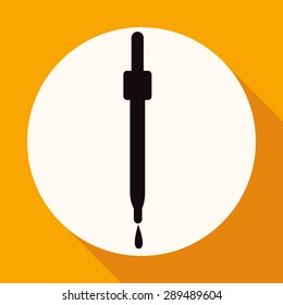 Icon dropper on white circle with a long shadow