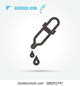 icon Dropper science vector illustration isolated sign symbol logo objects thin line for web, modern minimalistic flat design vector on white background
