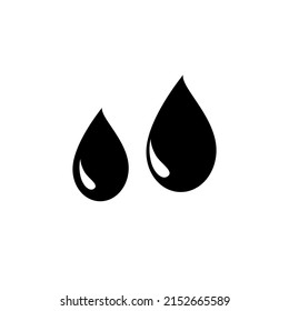 Icon of drops of black or dark liquid. Vector Illustration