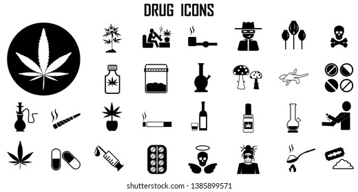 icon drugs medicine vector marijuana.