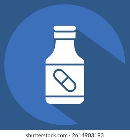 Icon Drugs. related to Bioengineering symbol. long shadow style