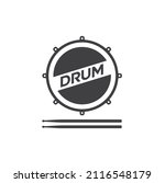 icon of drum, percussion instrument, vector art.