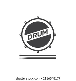 Icon Of Drum, Percussion Instrument, Vector Art.