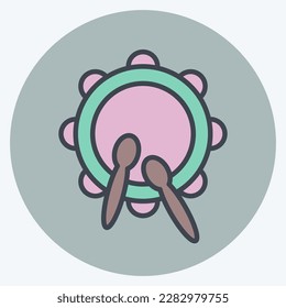 Icon Drum. related to Eid Al Fitr symbol. islamic. ramadhan. simple illustration