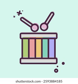 Icon Drum. related to Kindergarten symbol. MBE style. design editable