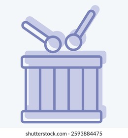 Icon Drum. related to Kindergarten symbol. two tone style. design editable
