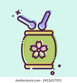 Icon Drum. related to Sakura Festival symbol. MBE style. simple design editable. simple illustration