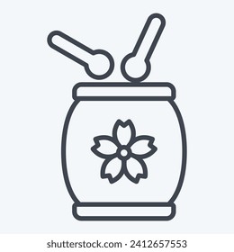 Icon Drum. related to Sakura Festival symbol. line style. simple design editable. simple illustration