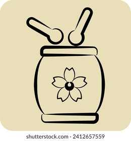 Icon Drum. related to Sakura Festival symbol. hand drawn style. simple design editable. simple illustration
