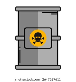 Icon Drum toxic waste, Flat illustration