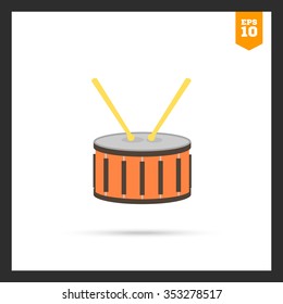 Icon of drum with two drumsticks